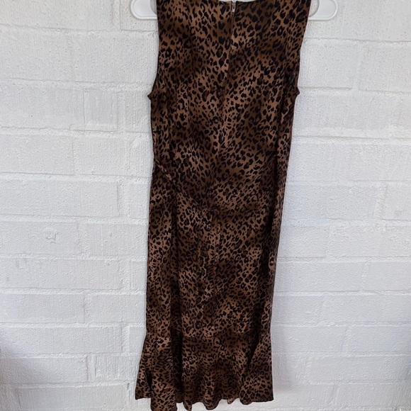 Vintage R & K Originals Leopard Print Ruffle Hem Dress sz 8 - Picture 6 of 6